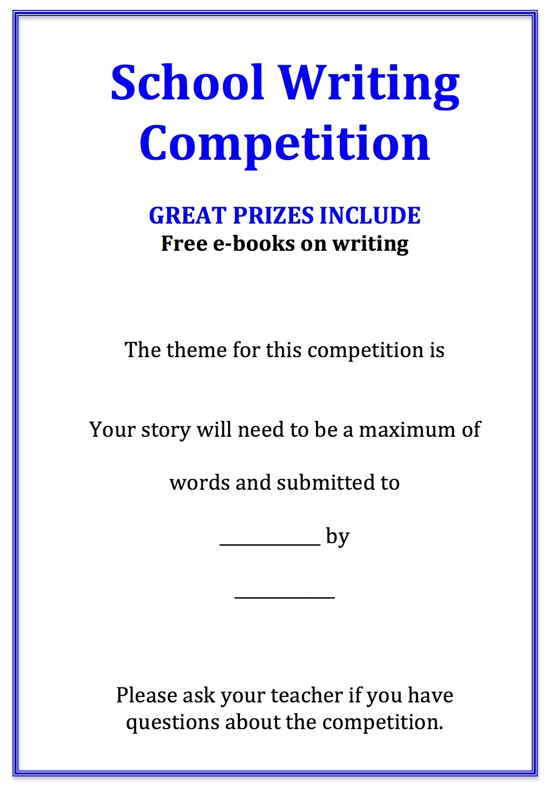 Run A Writing Competition For Kids at Your School and I’ll Donate